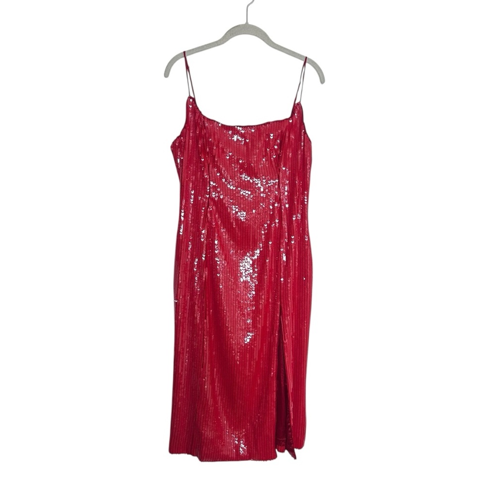 BARDOT Red Sequin Slip Dress Midi Party Cocktail Size XL 🌹